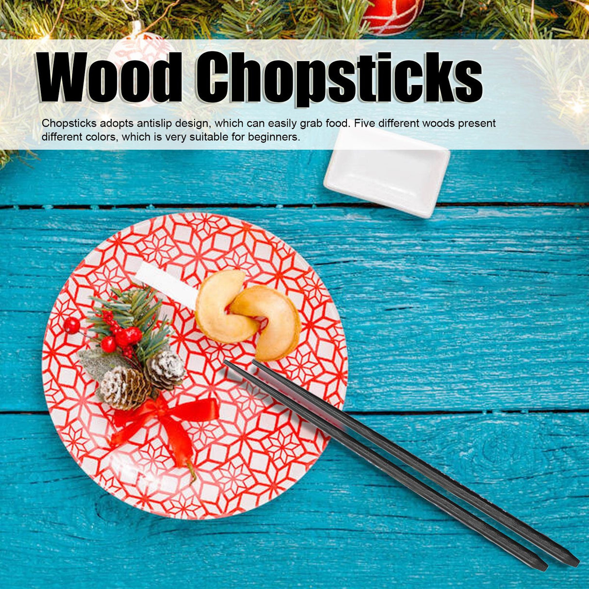 Chopsticks Set 5 Different Colors Natural Wood Antislip Design Feel Comfortable Chopsticks ReusablePointed Chopsticks