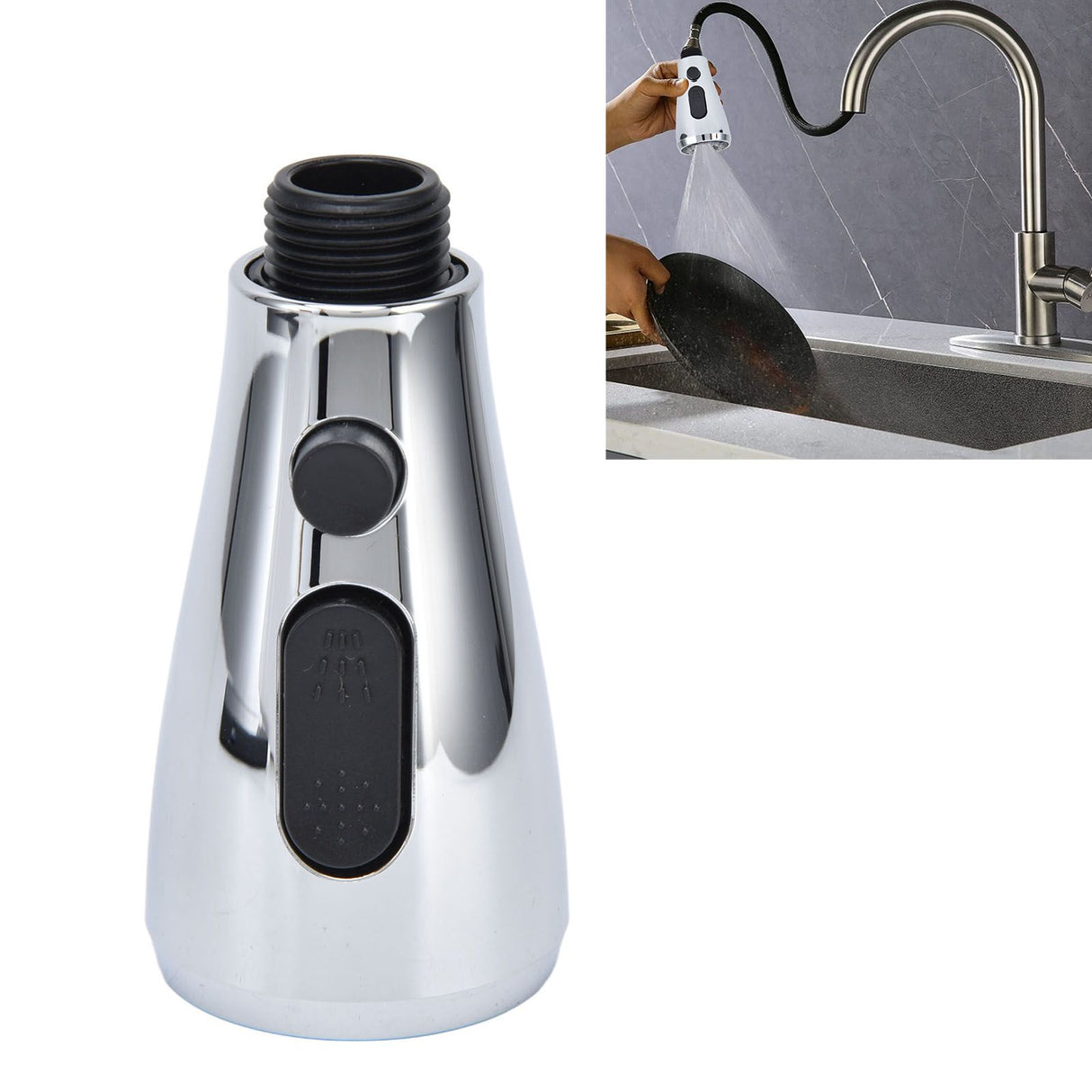 Kitchen Faucet Sprayer Head G1/2 Strong Removal Brief Shape Softer Water Flowing Kitchen Sink Sprayer HeadB