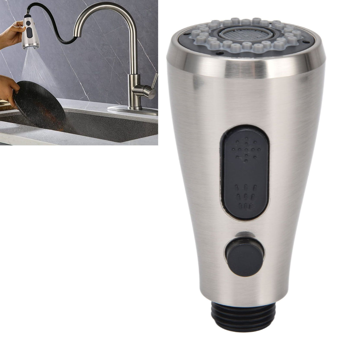 Kitchen Faucet Sprayer Head G1/2 Strong Removal Brief Shape Softer Water Flowing Kitchen Sink Sprayer HeadC