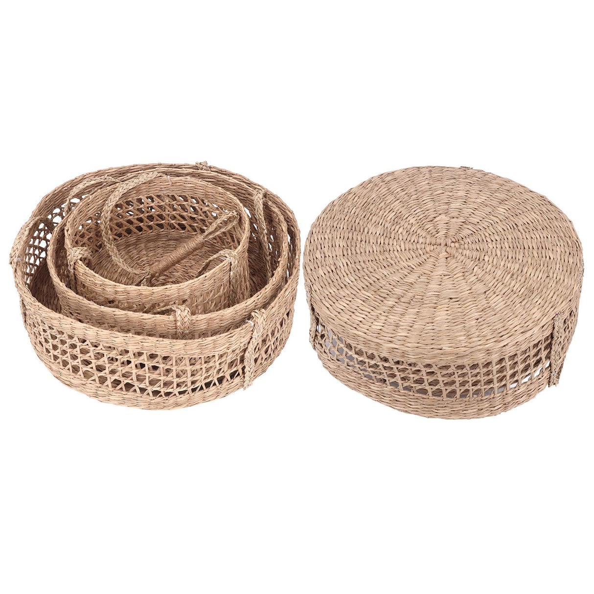 Hanging Fruit Basket Rattan 3 Tiers Multifunctional Foldable Elegant Style Easy Installation Hanging Produce Basket