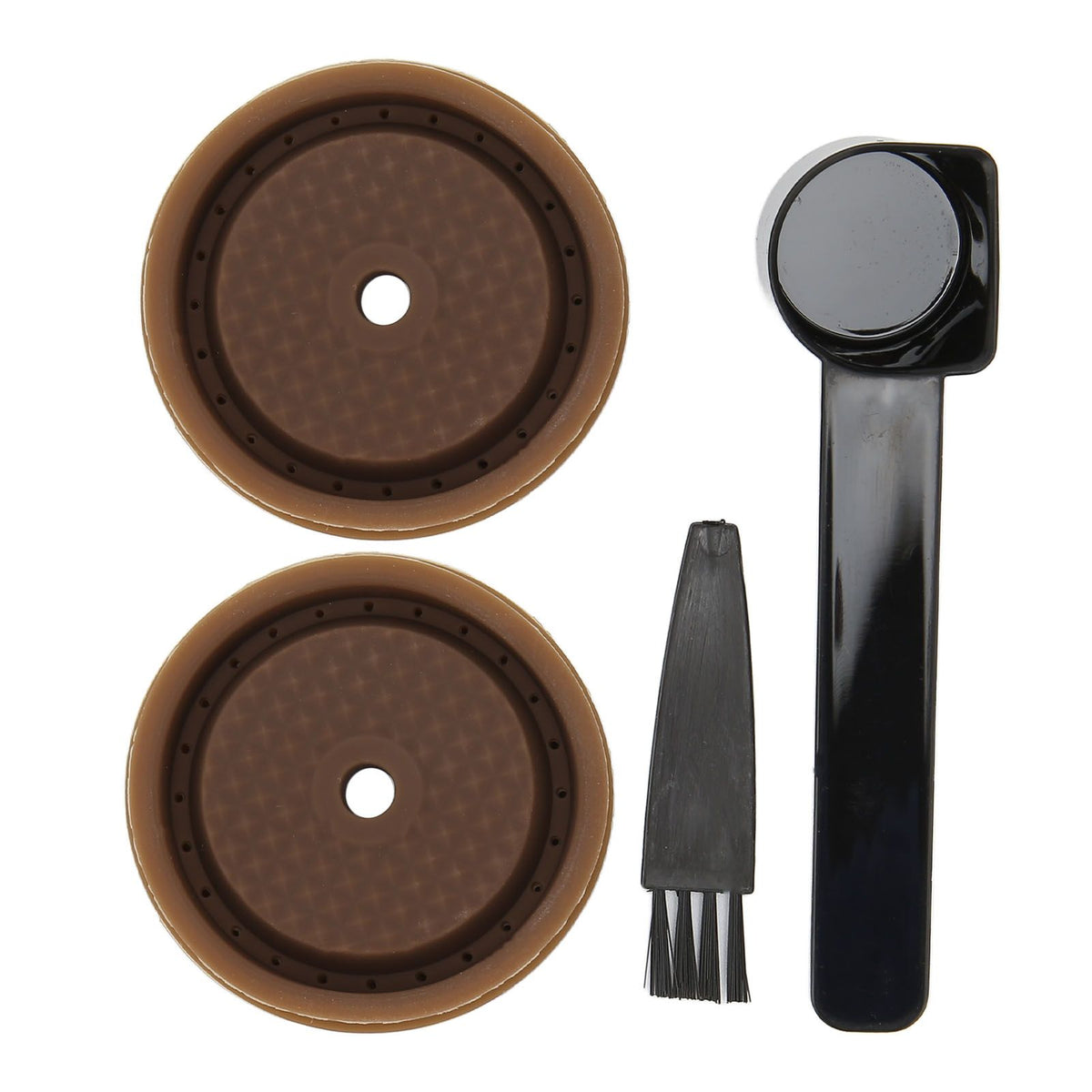 Reusable Coffee Capsule Lid Food Grade Silica Gel Environmental Resilient Lid with Brush Spoon for Vertuoline Pro Coffee Pod