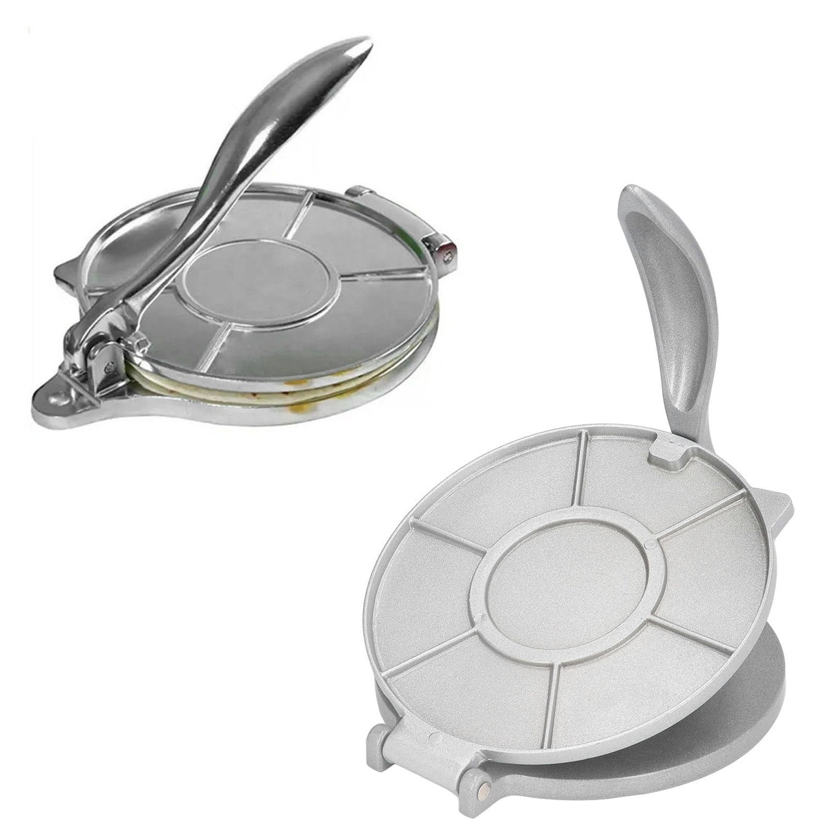 Tortilla Press 7.7in Rust Proof Aluminum Alloy Silver Heavy Duty Quesadilla Maker for Home Pasta Shops
