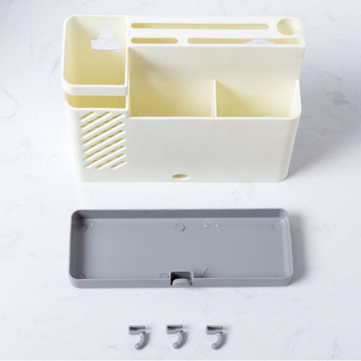 Cutlery Holder Multifunctional Wall Mounted Chopsticks Drying Rack for Home Kitchen White