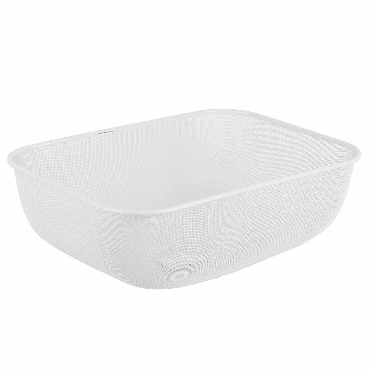 Food Cover Dense Mesh Design 180 Degree Rotatable Simple Iron Food Screen with Handle for Home Dining Room White Rectangle Large