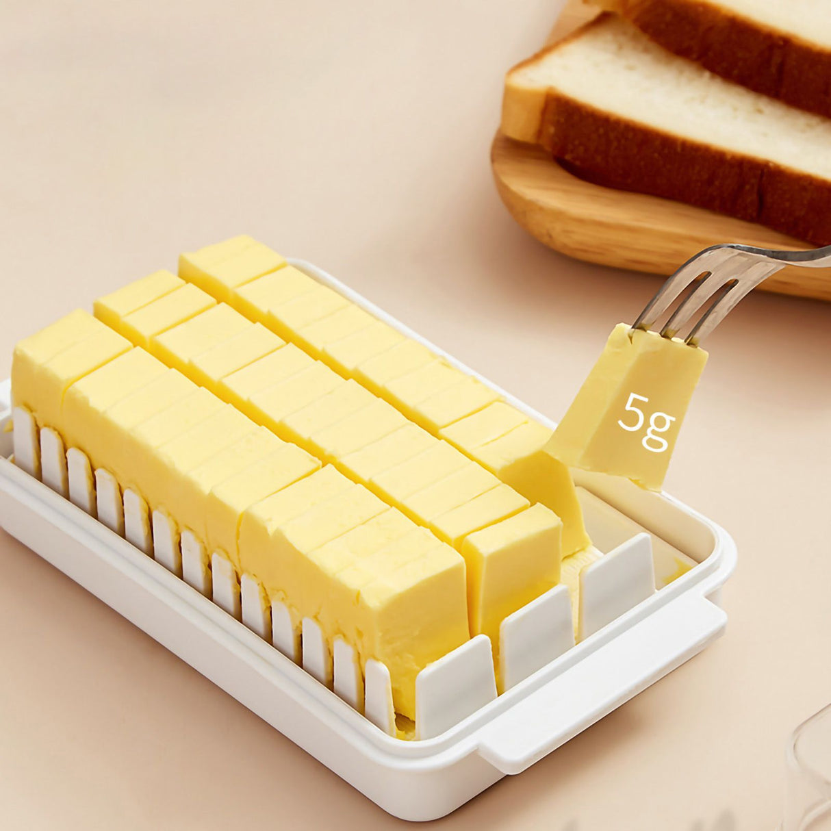 Butter Cutting Box with Transparent Lid Cutting Wizard Preservation Multifunctional Butter Container for Refrigerator White