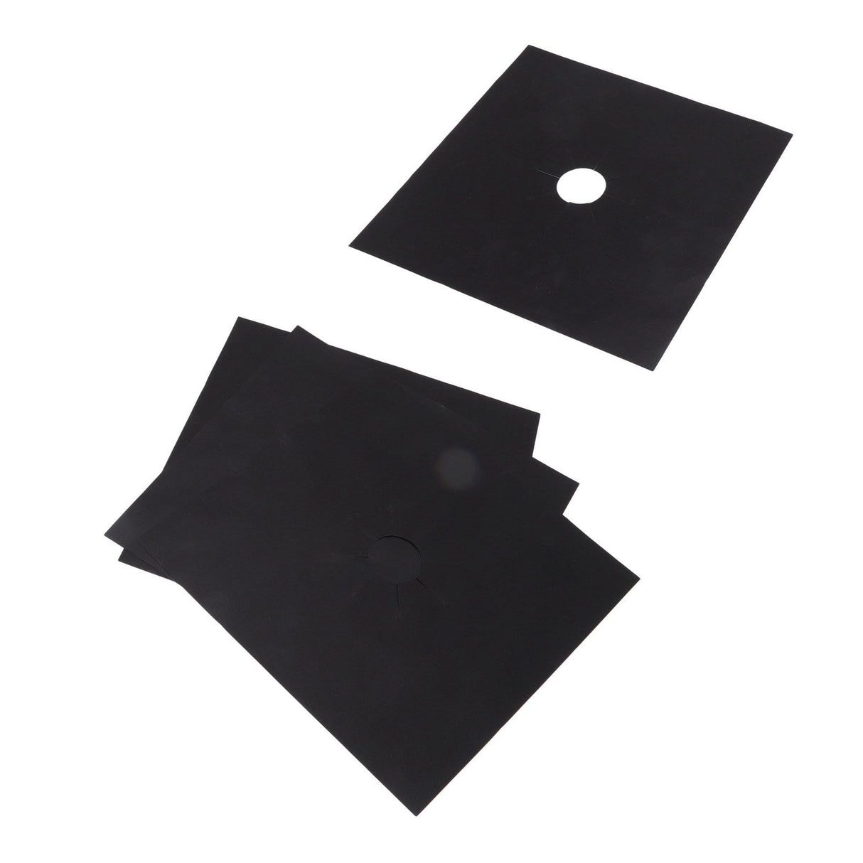 4Pcs Stove Burner Cover PTFE Coating Non Stick Gas Range Stove Top Protector Pad for Kitchen Cooking Black 27x27cm 0.1mm