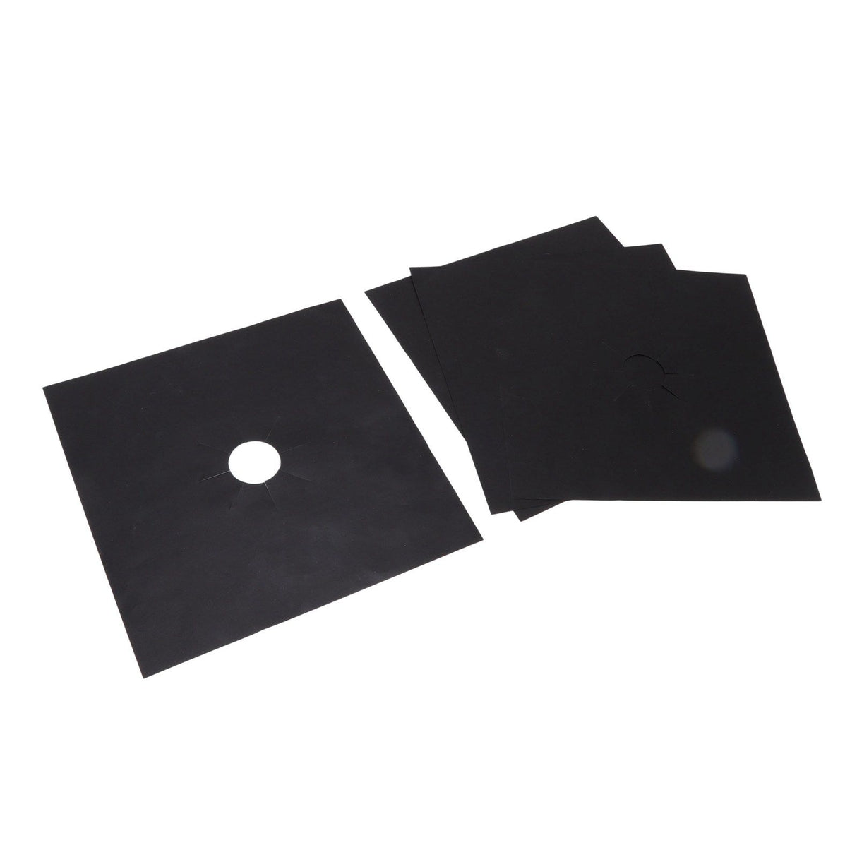 4Pcs Stove Burner Cover PTFE Coating Non Stick Gas Range Stove Top Protector Pad for Kitchen Cooking Black 27x27cm 0.1mm