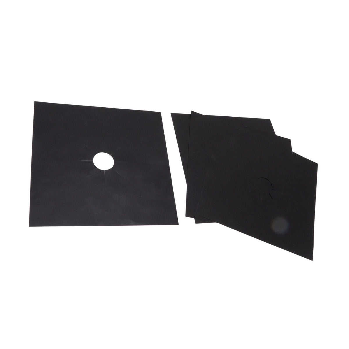 4Pcs Stove Burner Cover PTFE Coating Non Stick Gas Range Stove Top Protector Pad for Kitchen Cooking Black 27x27cm 0.1mm