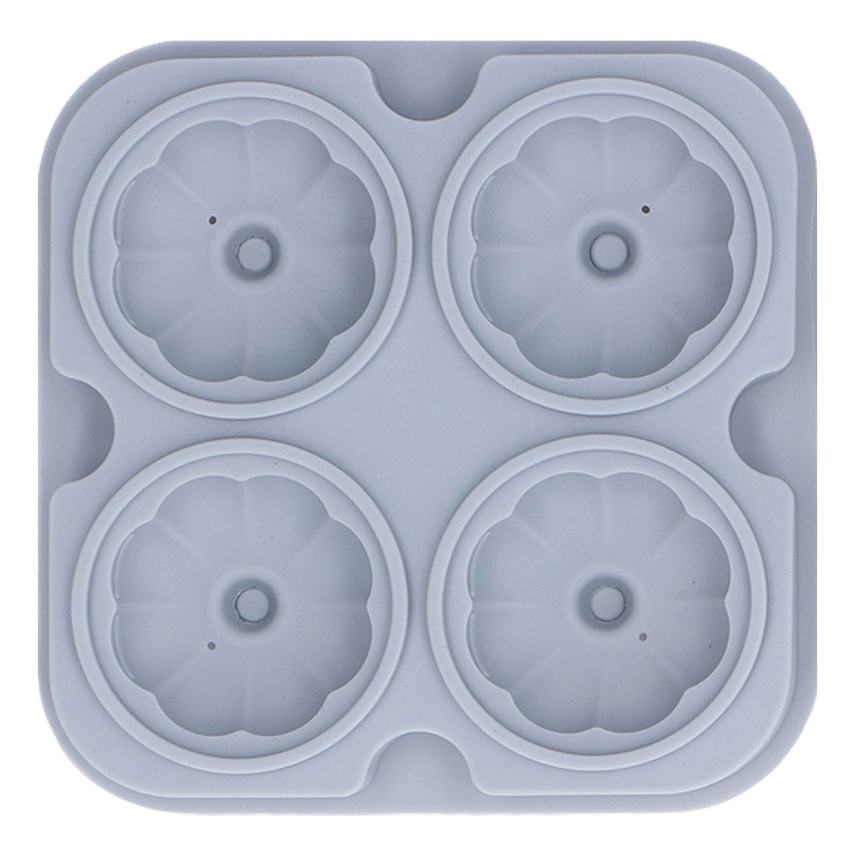 Pumpkin Ice Ball Mold 3D Pumpkin Shape Food Grade Silicone 4 Cells Easy Release Whiskey Ice Mold for Coffee Tea Cocktail Gray