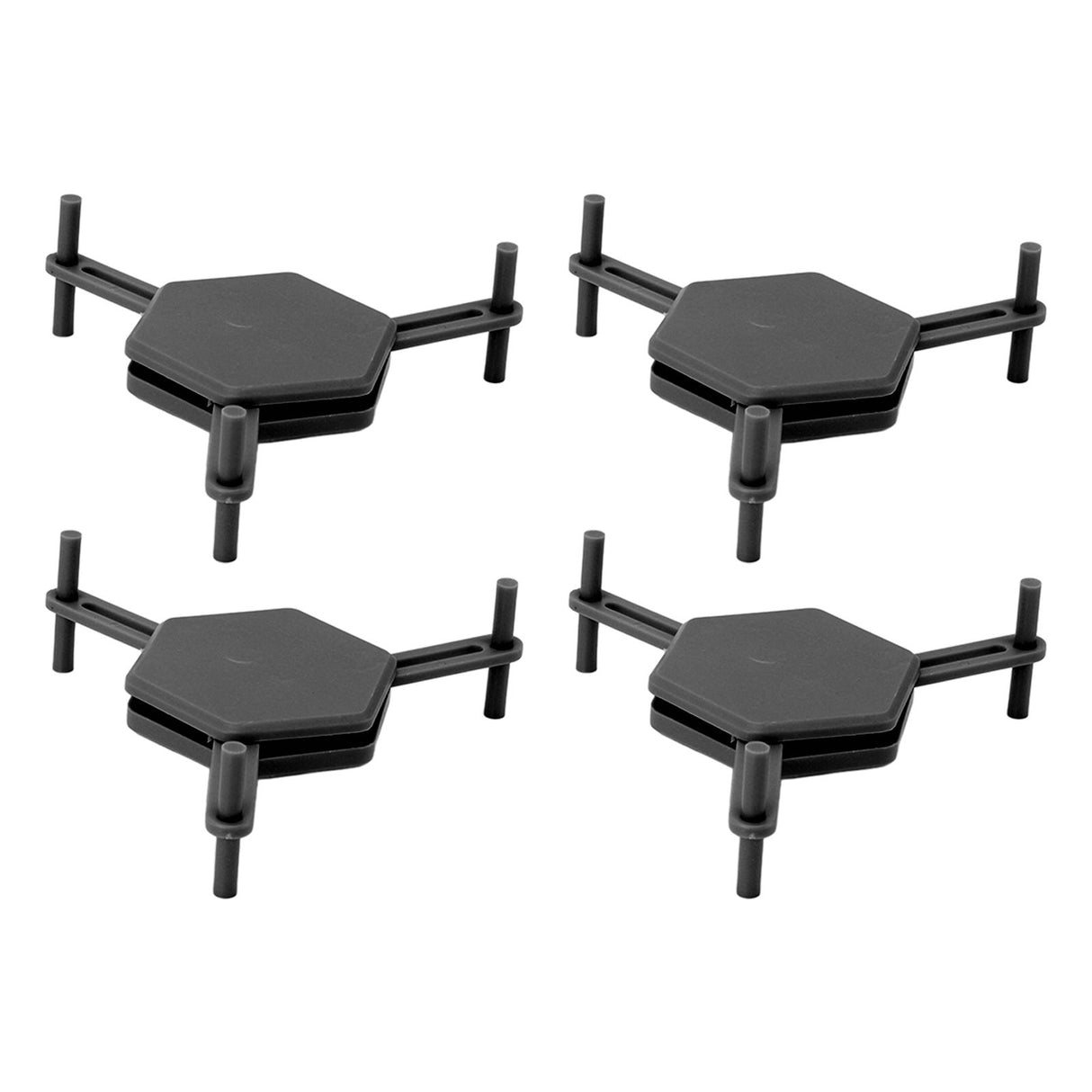 4Pcs Hexagonal Coaster Stylish Adjustable Multipurpose Hexagonal Coasters for Drinks and Small Objects Black