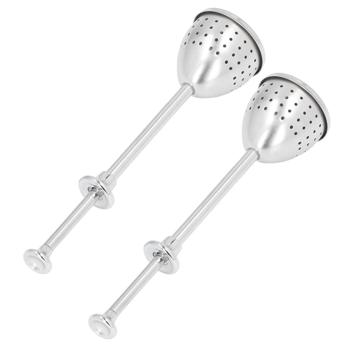 2Pcs Tea Strainer Long Handle Stainless Steel Infuser Filter Reusable Teapot Interval Diffuser