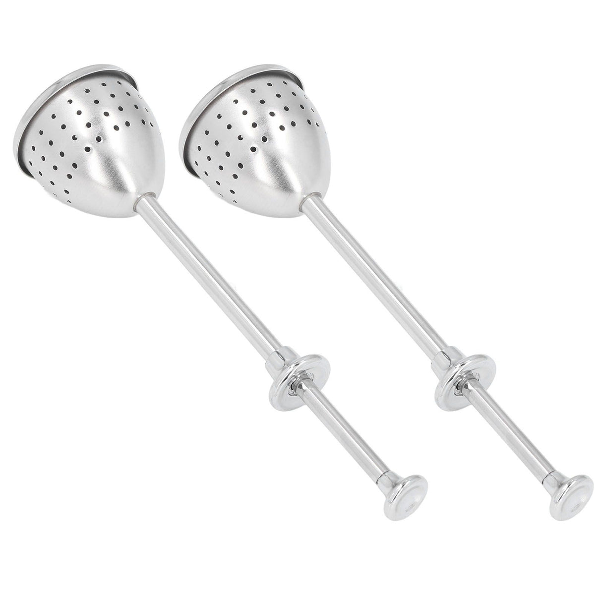 2Pcs Tea Strainer Long Handle Stainless Steel Infuser Filter Reusable Teapot Interval Diffuser