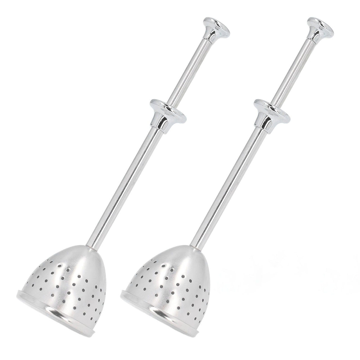 2Pcs Tea Strainer Long Handle Stainless Steel Infuser Filter Reusable Teapot Interval Diffuser