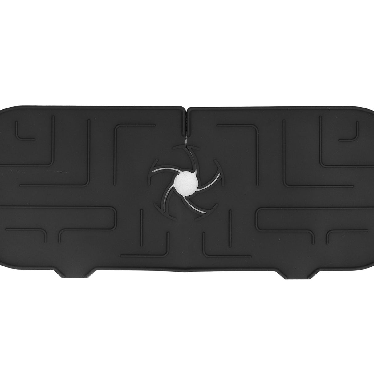Faucet Handle Drip Catcher Tray Durable Silicone Sink Faucet Mat for Kitchen Bathroom Apartment Hotel Black
