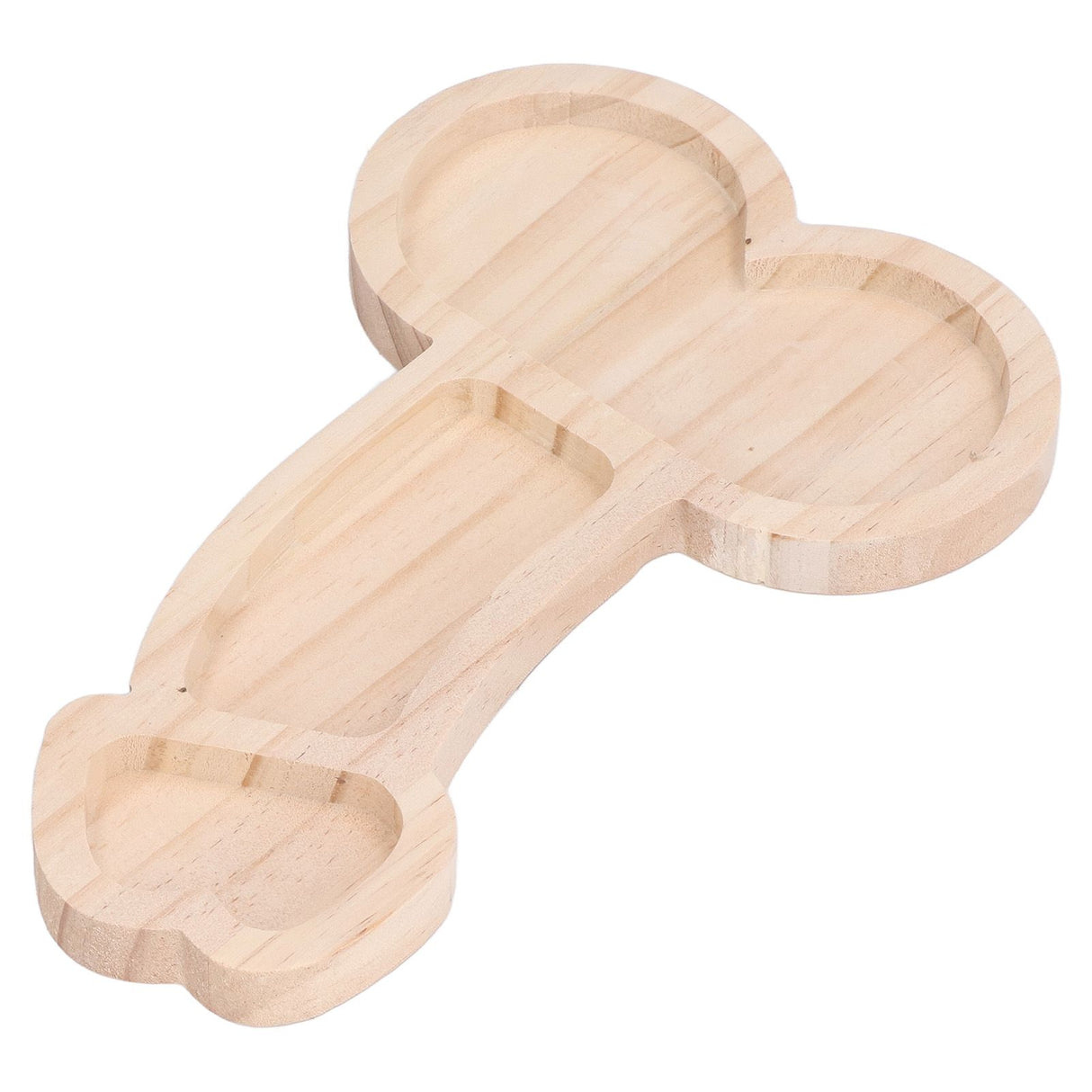 Novelty Aperitif Board 24cm 3 Part BPA Free Cheese Plate Beech Wood Practical Food Platter for Gift Housewarming Party Left