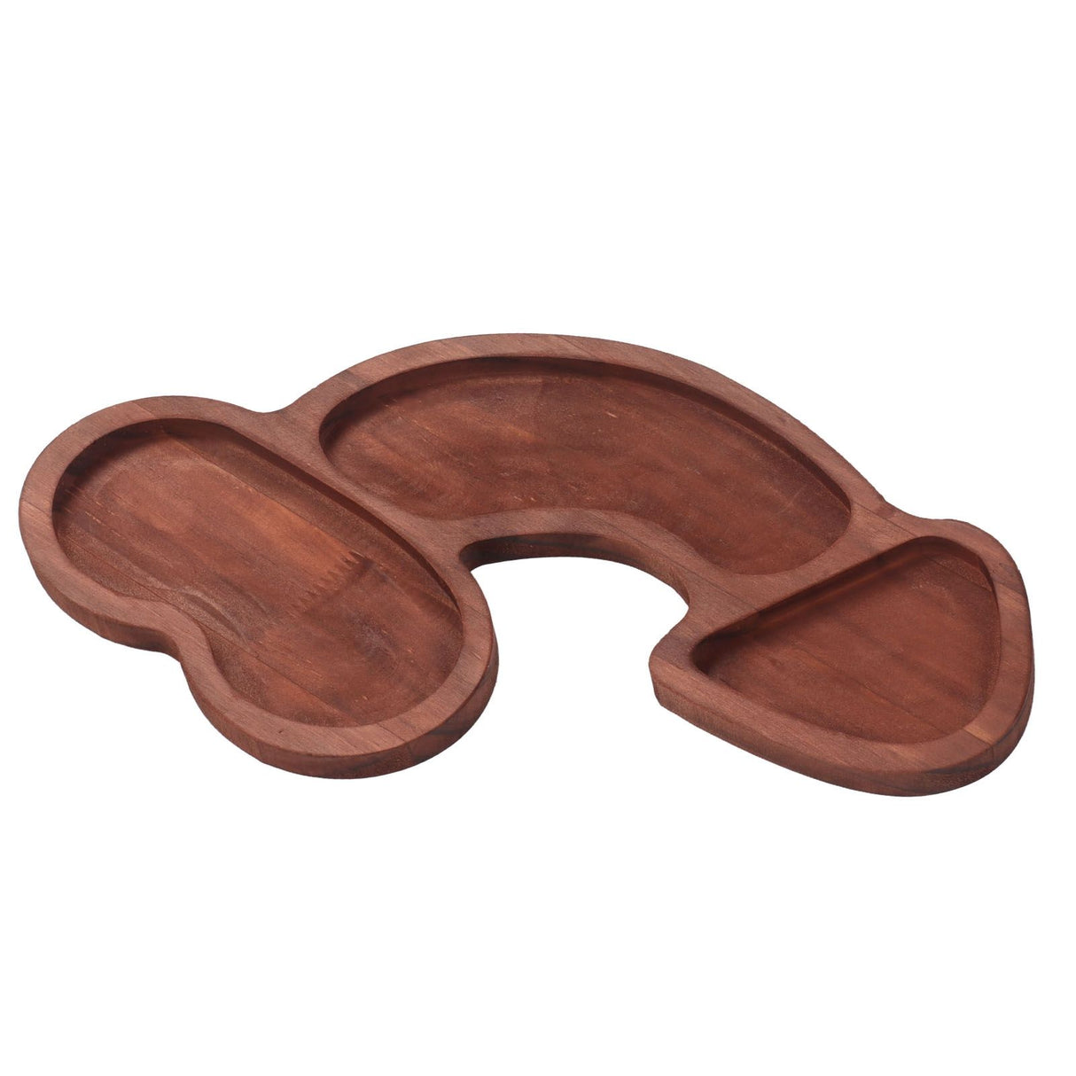 Aperitif Board C Type BPA Free Odorless Easy Cleaning Walnut 3 Large Spaces Cheese Serving Platter for Picnic Plate L