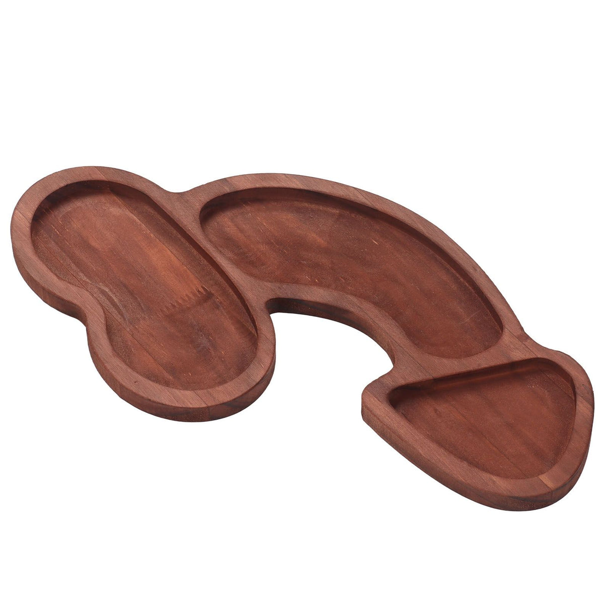 Aperitif Board C Type BPA Free Odorless Easy Cleaning Walnut 3 Large Spaces Cheese Serving Platter for Picnic Plate L