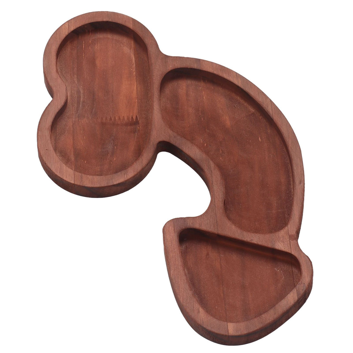 Aperitif Board C Type BPA Free Odorless Easy Cleaning Walnut 3 Large Spaces Cheese Serving Platter for Picnic Plate L