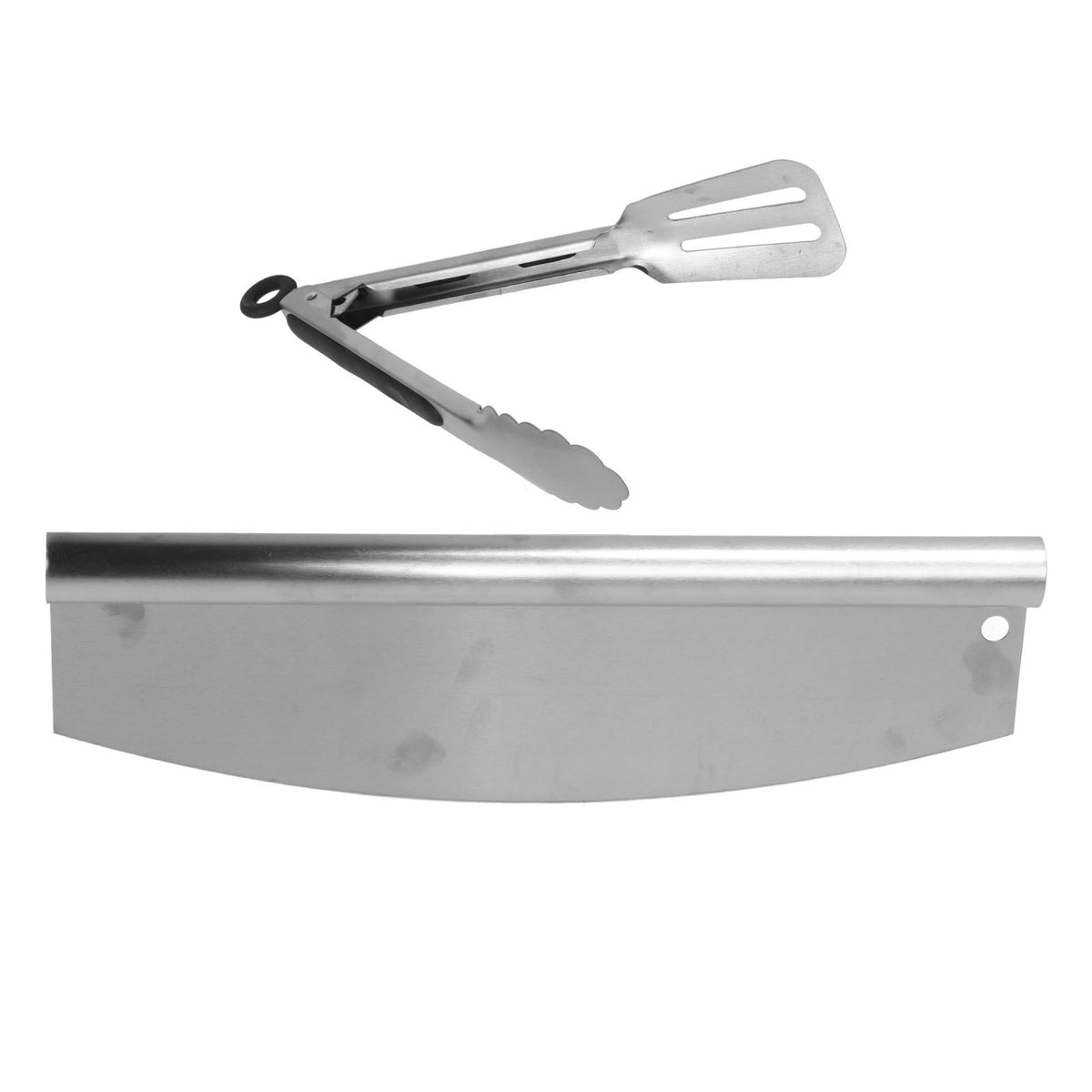 Pizza Cutter Food Grade Stainless Steel High Sharpness Ergonomic Design Rocking Pizza Cutter with Tong for Pizza Cake