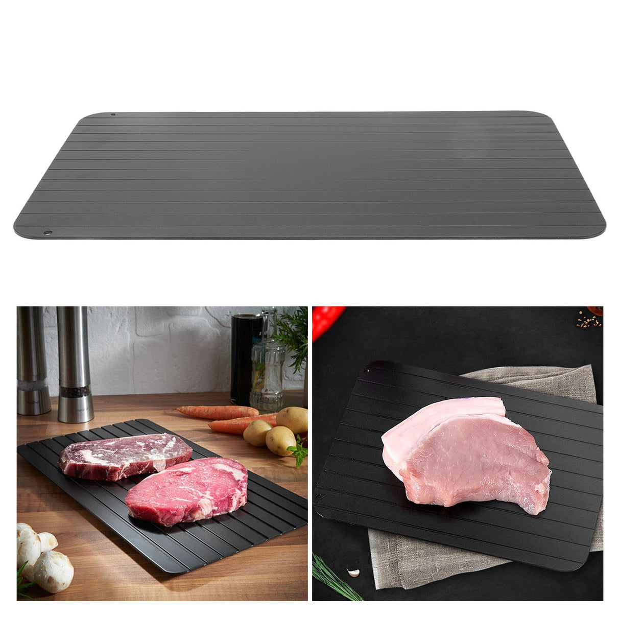 Kitchen Quick Thawing Plate Aluminum Defrosting Tray Cutting Board for Frozen Meat Seafood