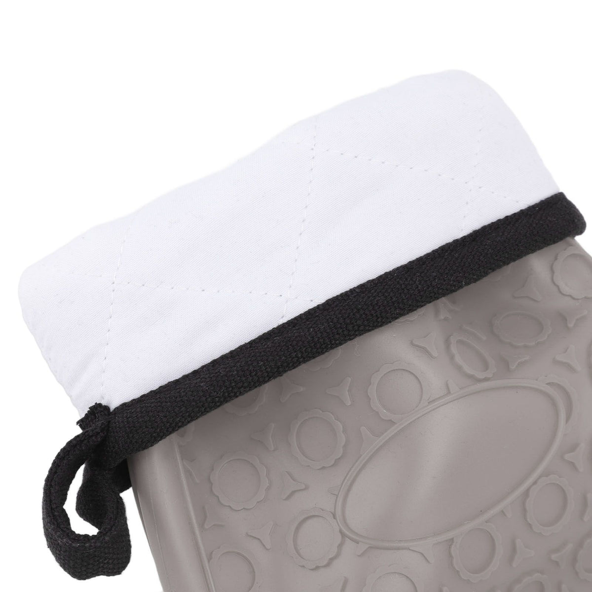 Silicone Oven Mitts Non Slip Kitchen Baking Gloves High Temperature Resistant 2 Fingers Long Gray