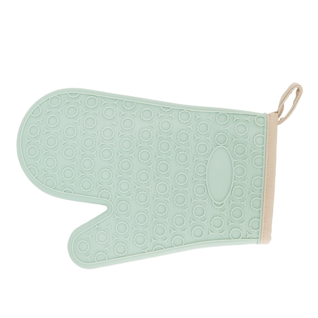 Silicone Oven Mitt High Temperature Resistant Waterproof Slip Proof Kitchen Baking Glove with Cotton Liner Green