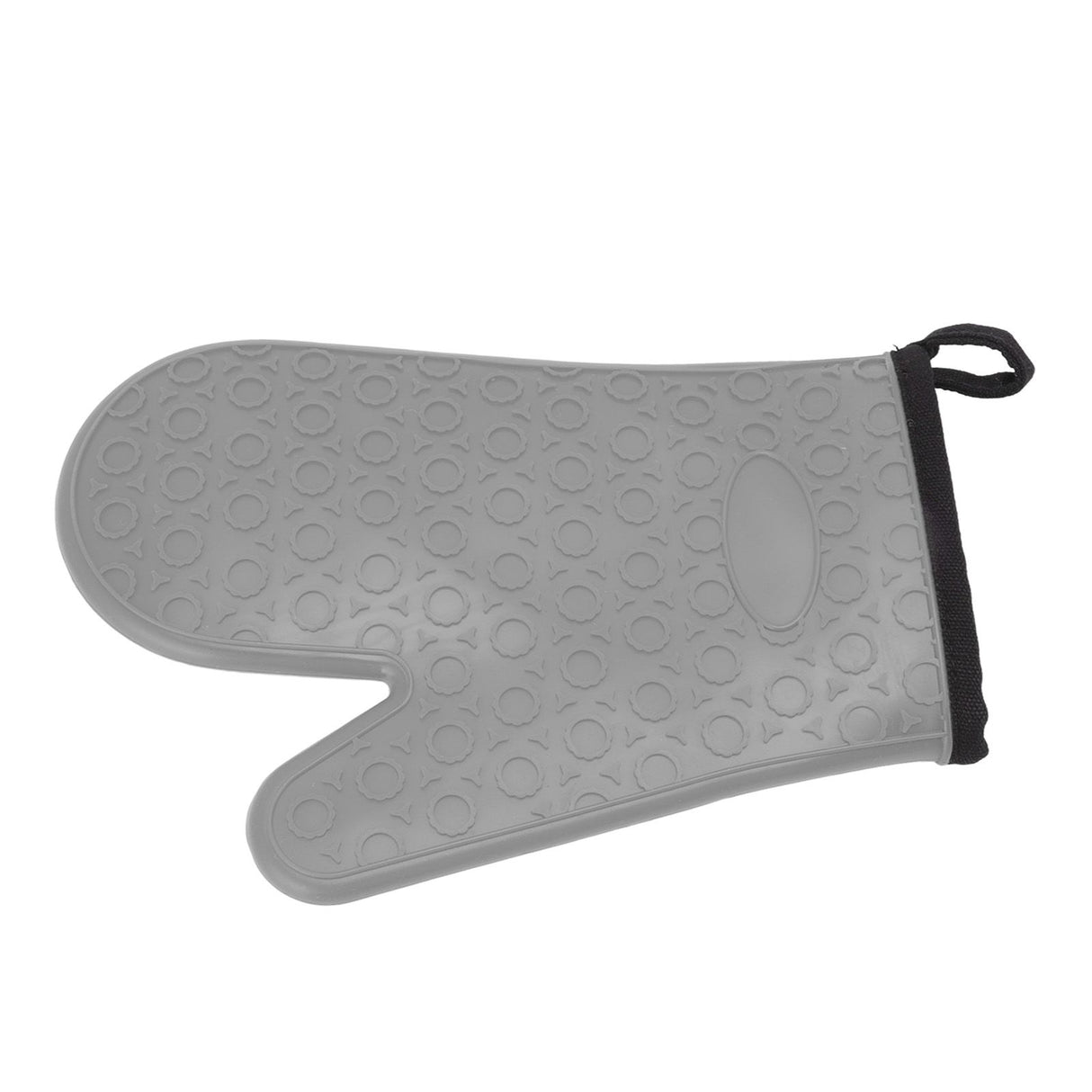 Silicone Oven Mitt High Temperature Resistant Waterproof Slip Proof Kitchen Baking Glove with Cotton Liner Gray