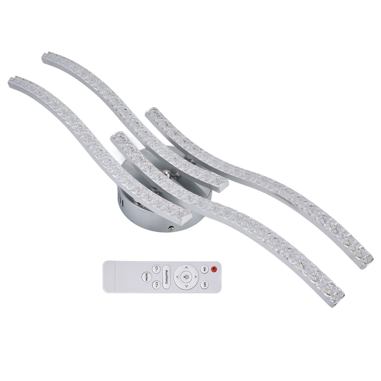 LED Ceiling Light Remote Control Dimming 4 Wavy Ceiling Lamp Tube for Living Room Bedroom AC85‑265V