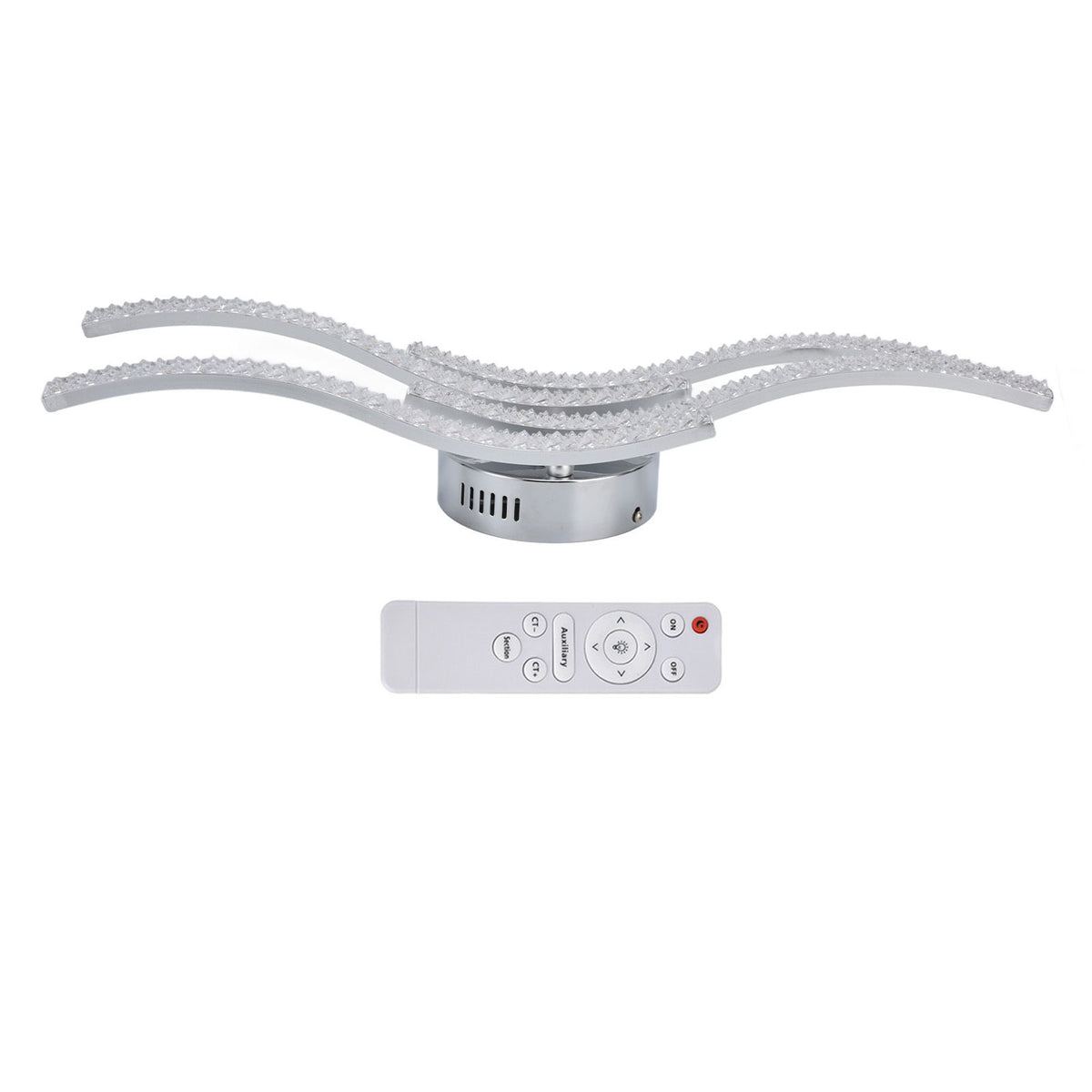 LED Ceiling Light Remote Control Dimming 4 Wavy Ceiling Lamp Tube for Living Room Bedroom AC85‑265V