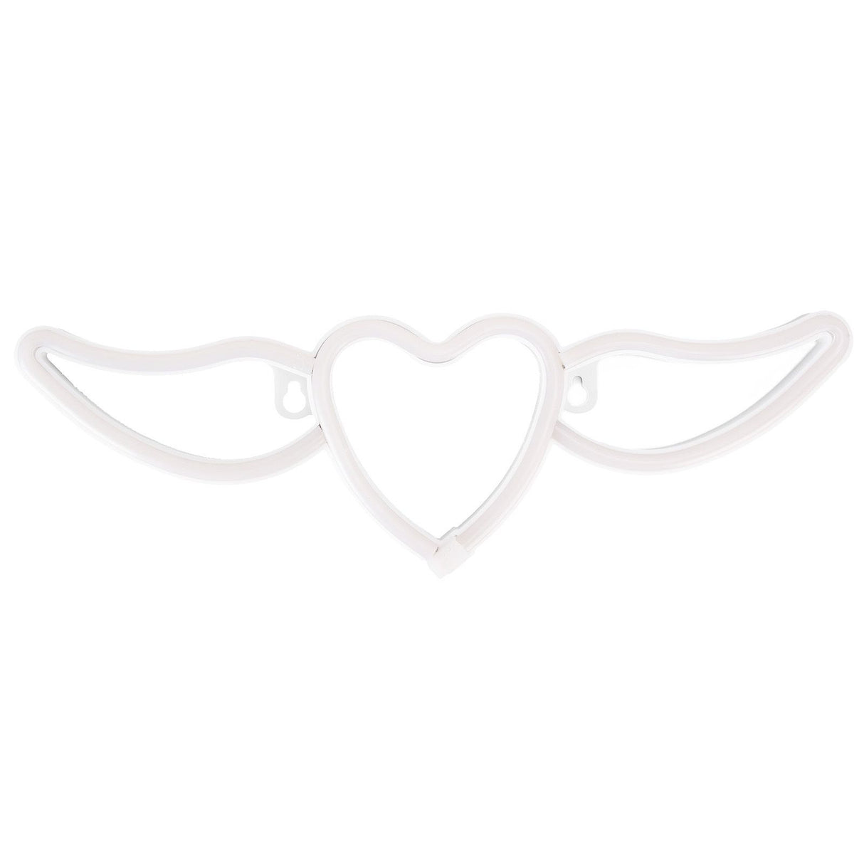 Heart Shaped Neon Light Safe Energy Saving Dual Power Heart Shaped Wings Neon Sign for Valentine's Day Wedding(Purple Light Warm White Light )