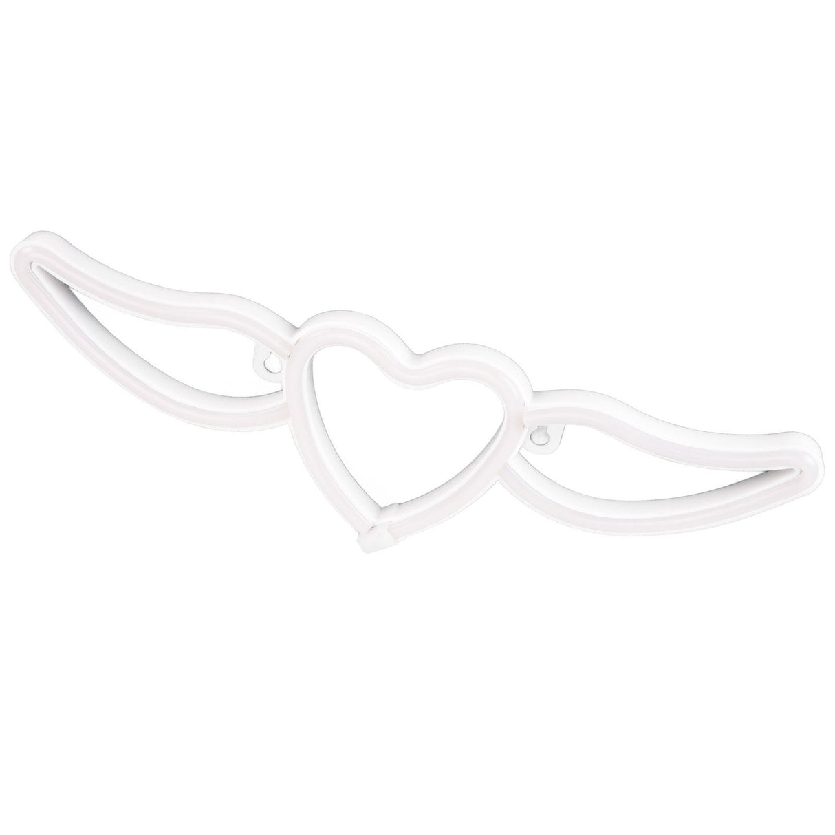 Heart Shaped Neon Light Safe Energy Saving Dual Power Heart Shaped Wings Neon Sign for Valentine's Day Wedding(Purple Light Warm White Light )