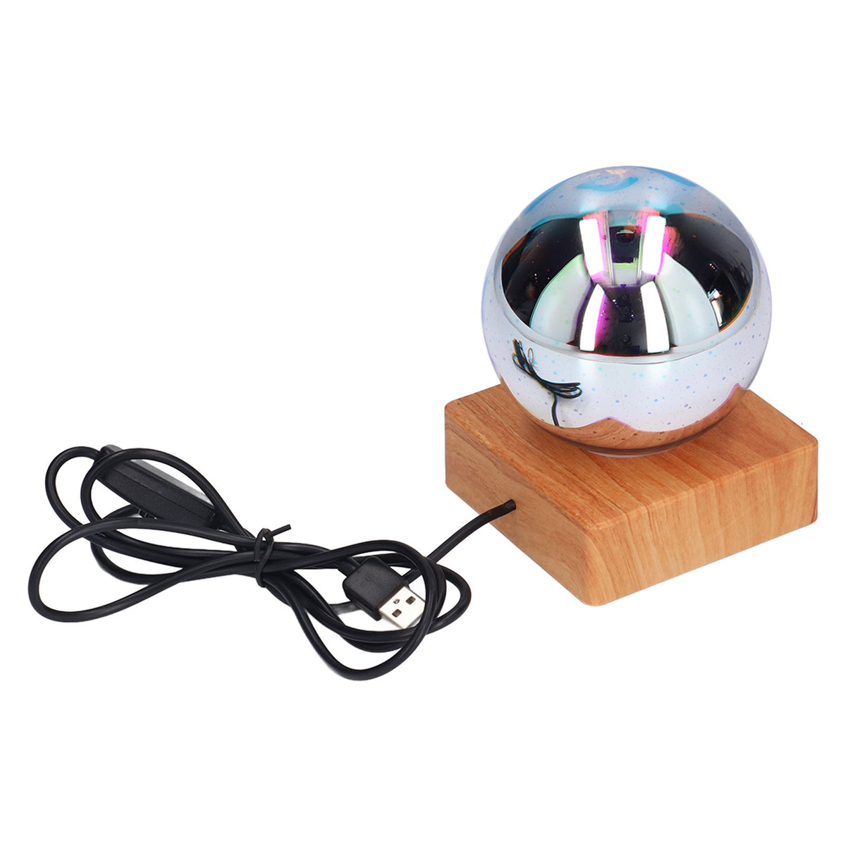 3D Firework Light LED Colorful Table Lamp USB Powered Glass Ball Night Light for Bedroom Office