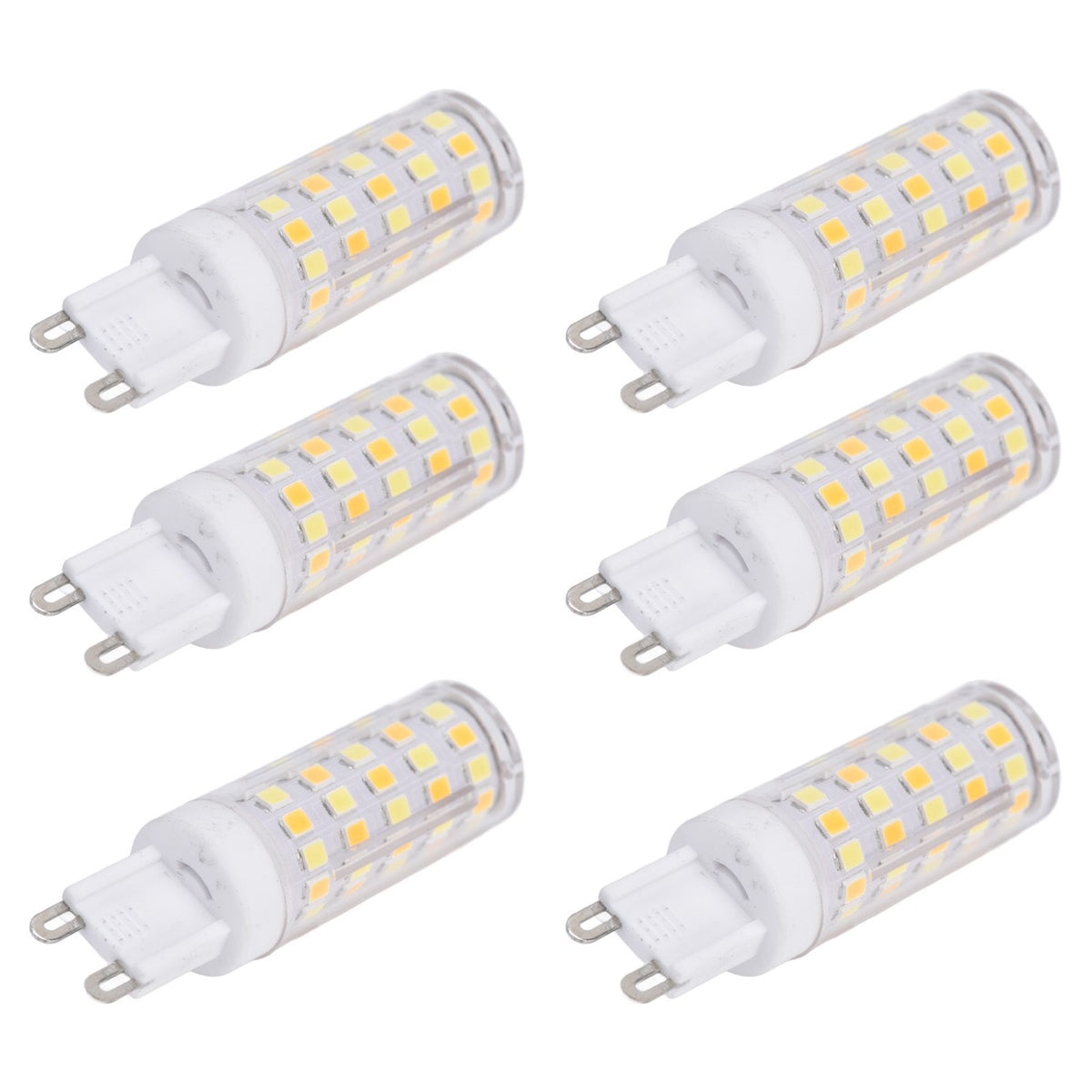 6PCS 66LED G9 Light Bulb 9W 85‑265V Small Ceiling Lamp Bulb 3 Light Color Wall Lamp Bulb for Home