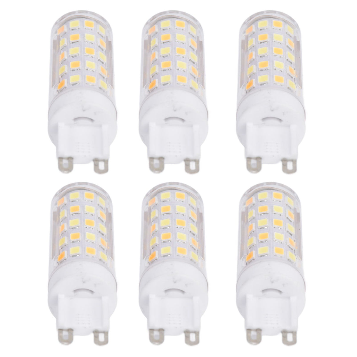 6PCS 66LED G9 Light Bulb 9W 85‑265V Small Ceiling Lamp Bulb 3 Light Color Wall Lamp Bulb for Home