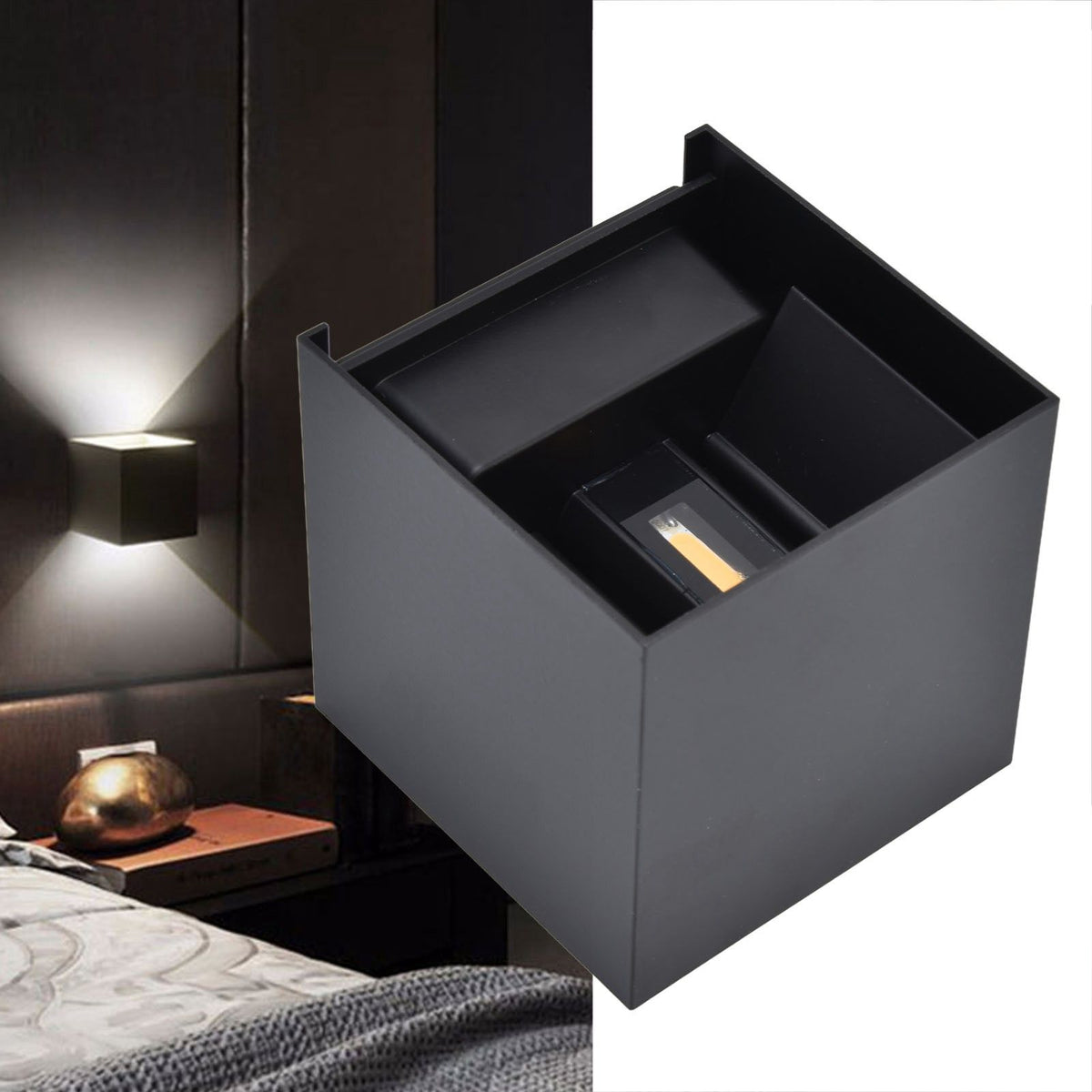 3.9in Wall Lamp Adjustable Light Angle Energy Saving Environmental Friendly Up Down Wall Light 90‑265V7W