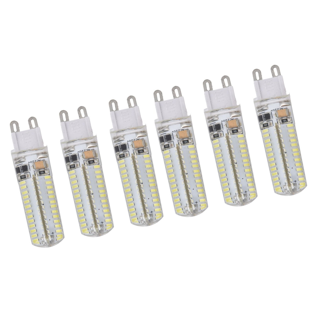 6Pcs G9 Silicone Bulbs 5W 104LED Light Bulb IP45 Waterproof for Home Chandelier Wall Lamp 220VWarm Light