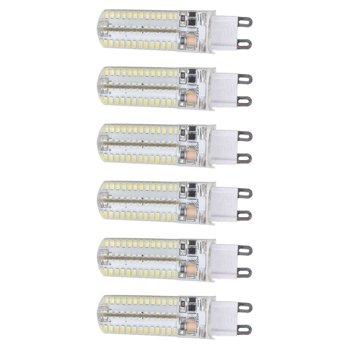 6Pcs G9 Silicone Bulbs 5W 104LED Light Bulb IP45 Waterproof for Home Chandelier Wall Lamp 220VWarm Light