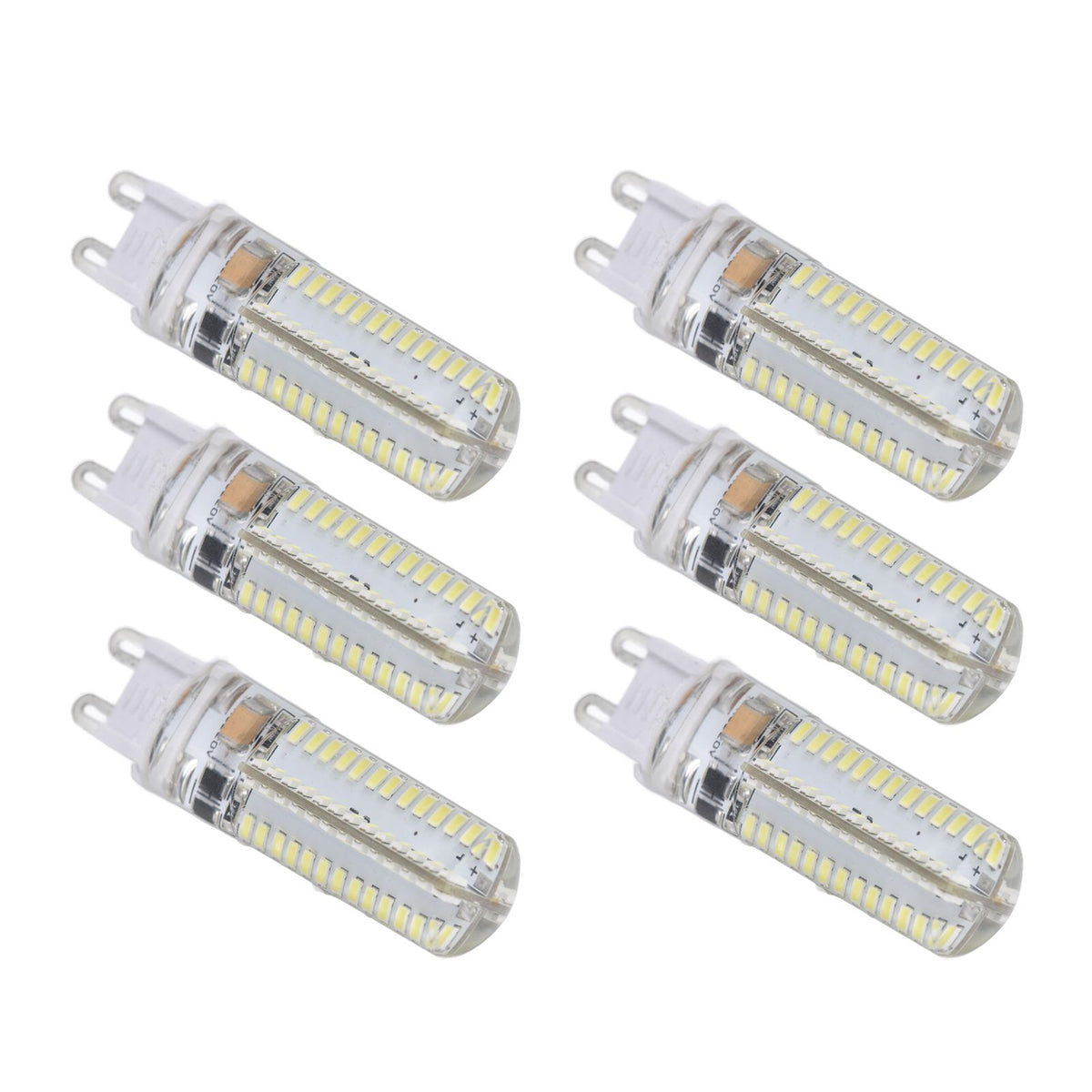 6Pcs G9 Silicone Bulbs 5W 104LED Light Bulb IP45 Waterproof for Home Chandelier Wall Lamp 220VWarm Light