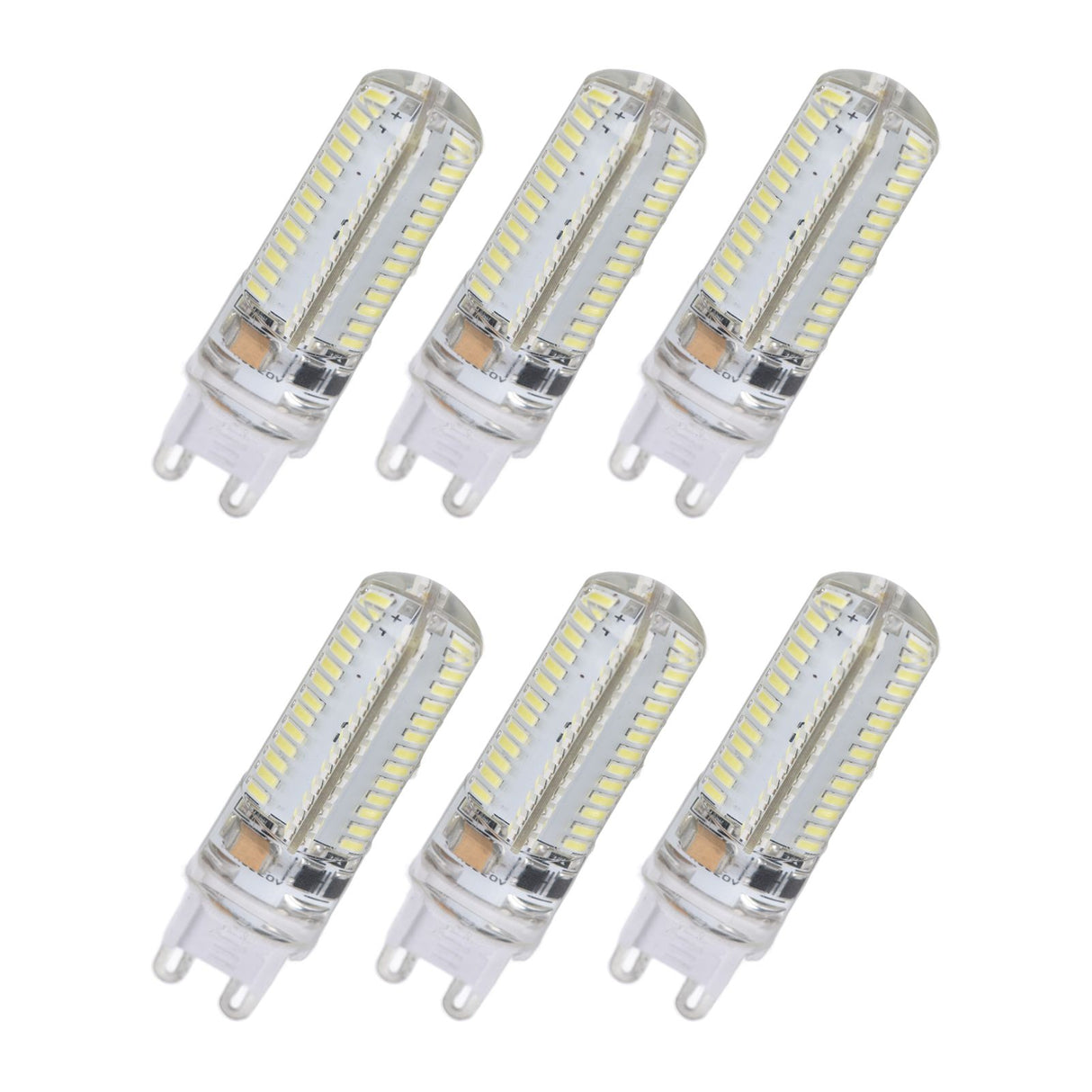 6Pcs G9 Silicone Bulbs 5W 104LED Light Bulb IP45 Waterproof for Home Chandelier Wall Lamp 220VWarm Light