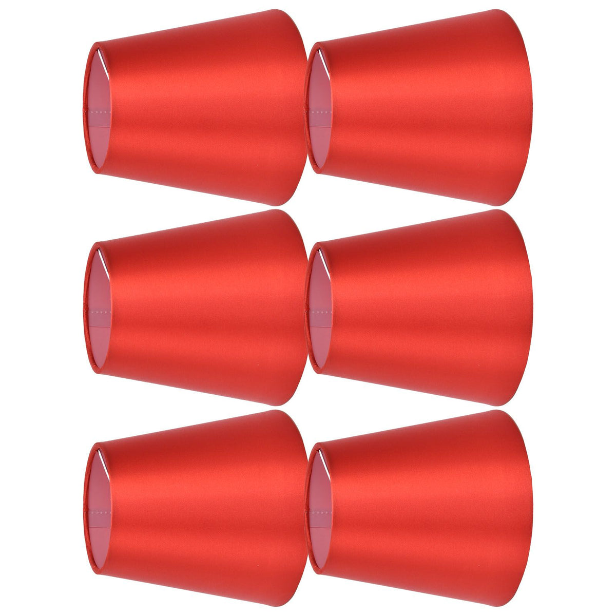 6PCS E14 Lamp Shade Fabric Lampshade Table Lamp Ceiling Lamp Shade for Bedroom Living RoomBright Red PX150