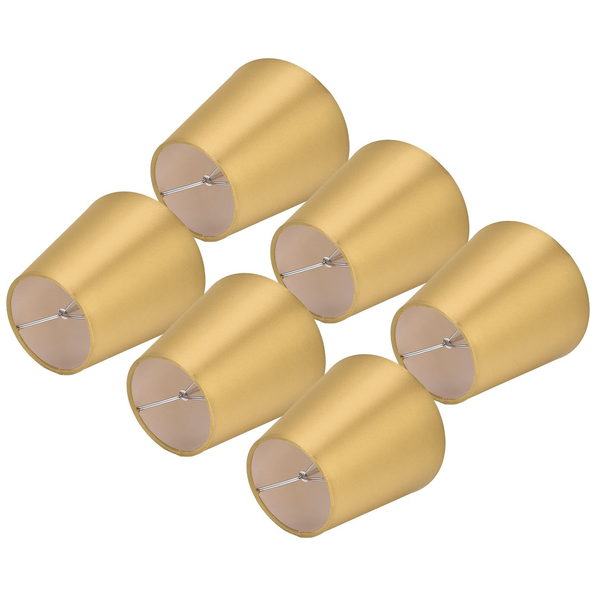 6PCS E14 Lamp Shade Fabric Lampshade Table Lamp Ceiling Lamp Shade for Bedroom Living RoomGold PX153