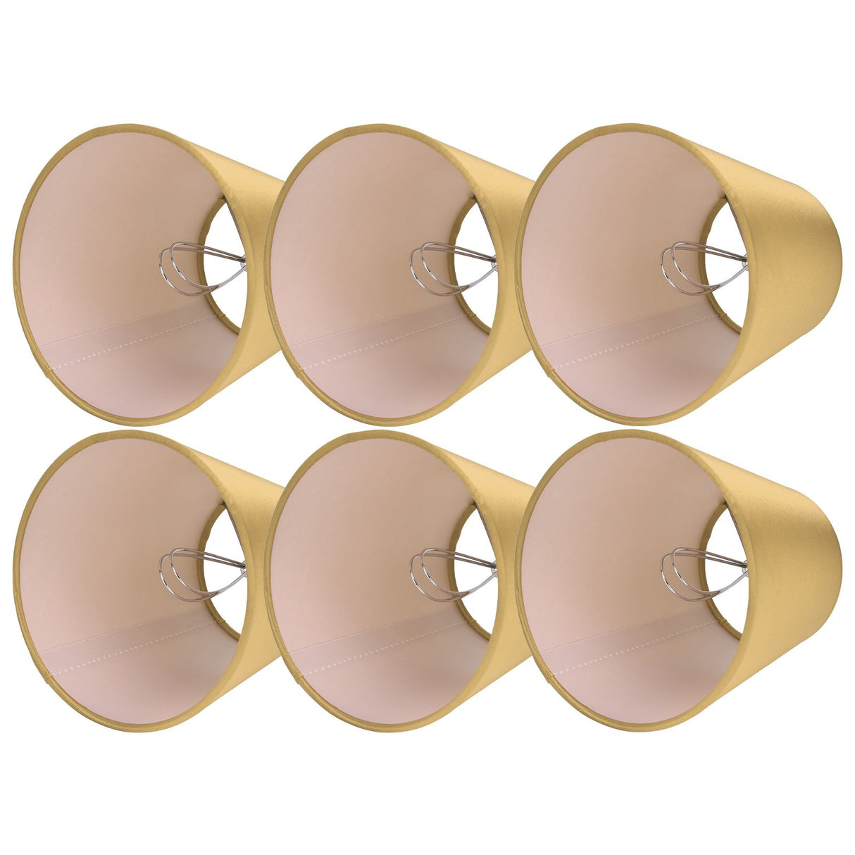 6PCS E14 Lamp Shade Fabric Lampshade Table Lamp Ceiling Lamp Shade for Bedroom Living RoomGold PX153