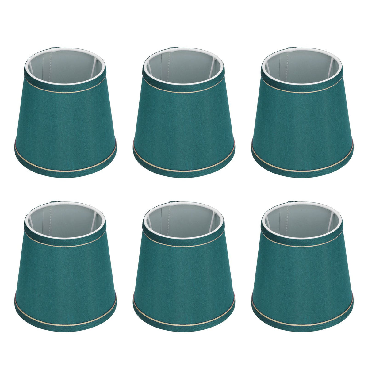 6PCS Fabric Lampshade Modern Simple Fabric Light Lampshade Phnom Penh Craftsmanship for E14 LampDark Green (PX198)