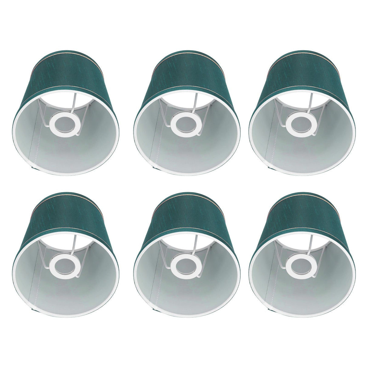 6PCS Fabric Lampshade Modern Simple Fabric Light Lampshade Phnom Penh Craftsmanship for E14 LampDark Green (PX198)