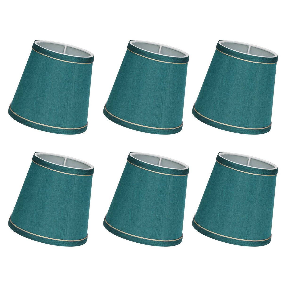 6PCS Fabric Lampshade Modern Simple Fabric Light Lampshade Phnom Penh Craftsmanship for E14 LampDark Green (PX198)