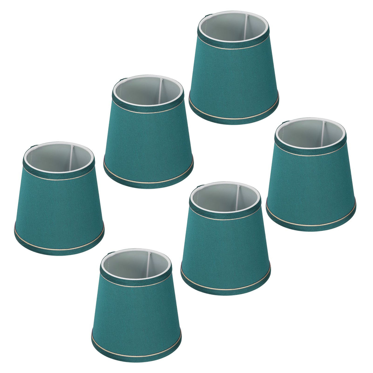 6PCS Fabric Lampshade Modern Simple Fabric Light Lampshade Phnom Penh Craftsmanship for E14 LampDark Green (PX198)