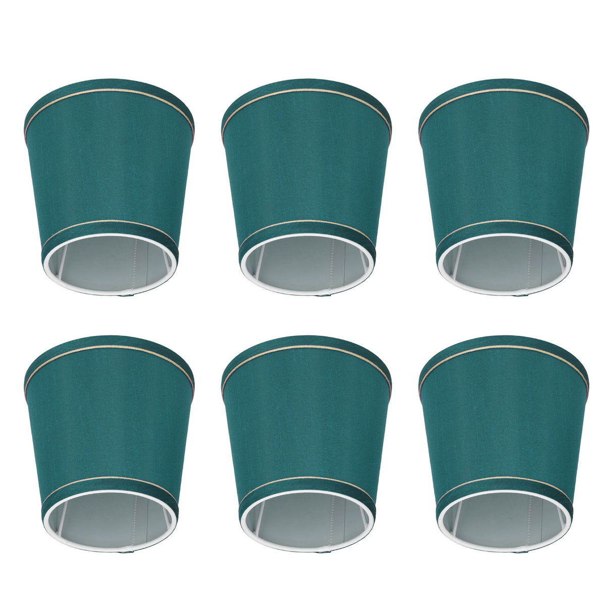 6PCS Fabric Lampshade Modern Simple Fabric Light Lampshade Phnom Penh Craftsmanship for E14 LampDark Green (PX198)