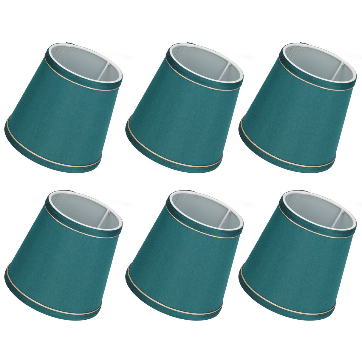 6PCS Fabric Lampshade Modern Simple Fabric Light Lampshade Phnom Penh Craftsmanship for E14 LampDark Green (PX198)