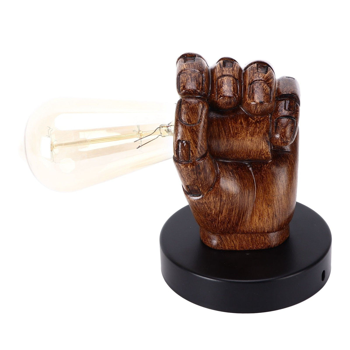 Wall Mounted Lamp Fist Shape Vintage Industrial Style Wall Sconce With Base Mount Connector for Bedroom Bar Cafe 220VLeft Hand