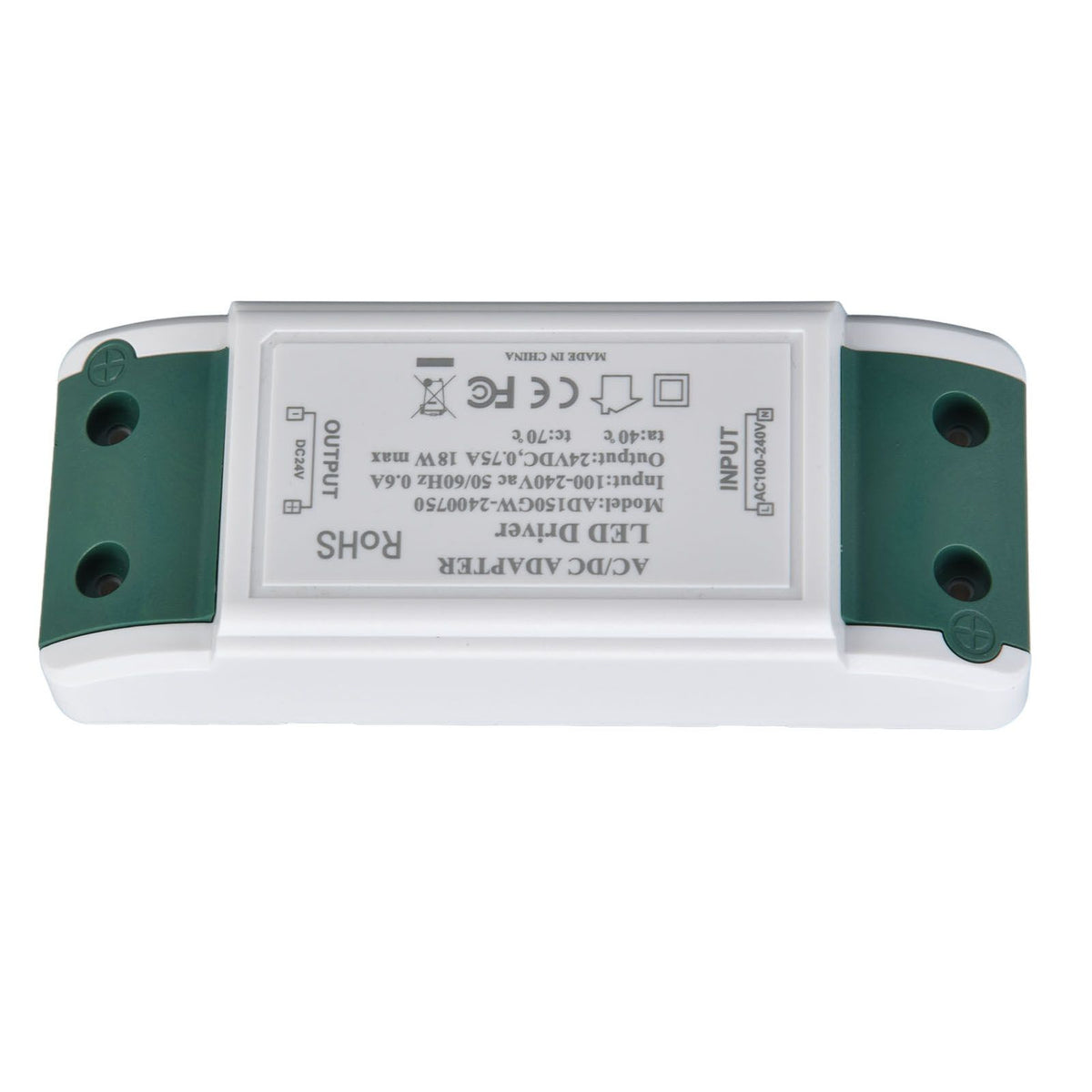 LED Driver 24V DC 0.75A 18W Quiet Operation Constant Current 24V Transformer for LED Strip Lights AC100‑240V